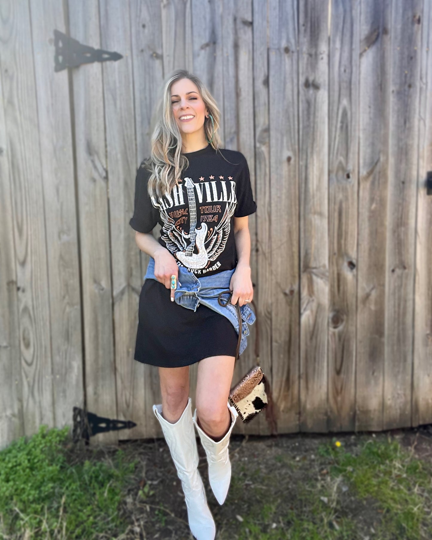 Nashville Black Mini Tshirt Dress - Cassie's Creekside Boutique