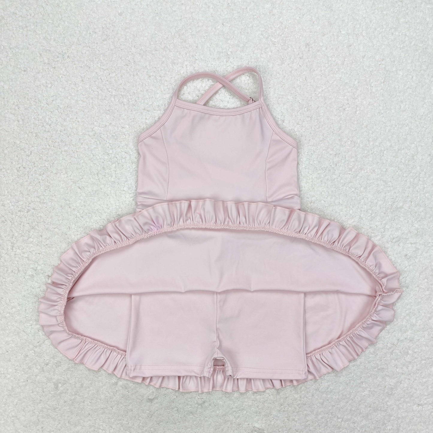 Girls Pink and Ruffled Active Dress