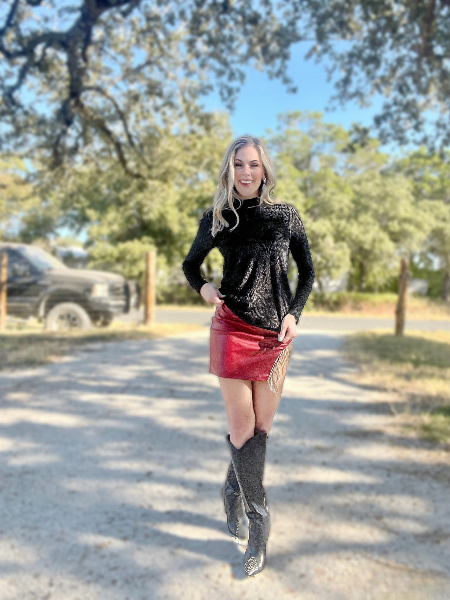 Western Velvet Paisley Mesh Top - Cassie's Creekside Boutique