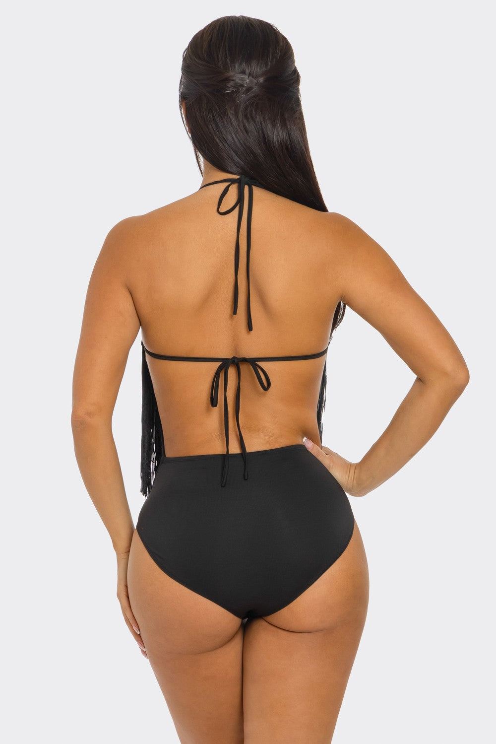 Fringe Halter Neck Bodysuit