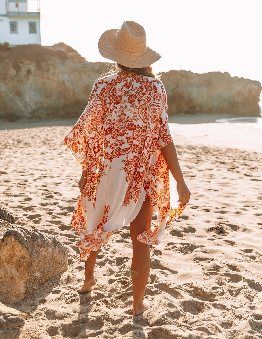 Floral Rust Kimono - Cassie's Creekside Boutique