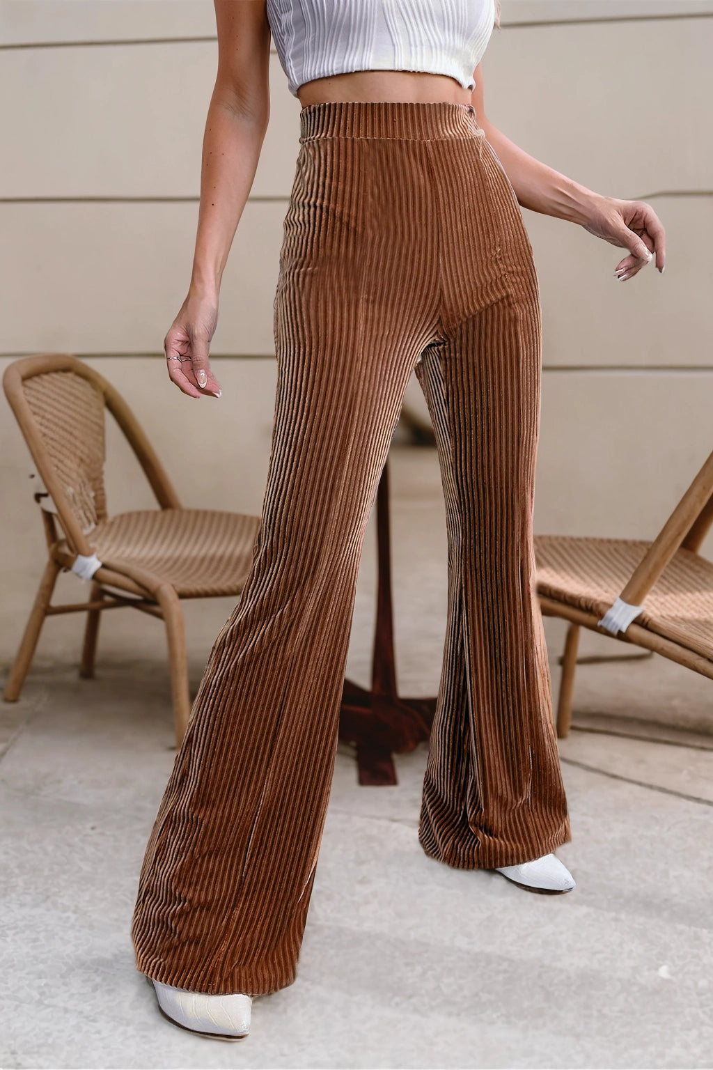 Lainey High Waist Flare Corduroy Pants - Cassie's Creekside Boutique
