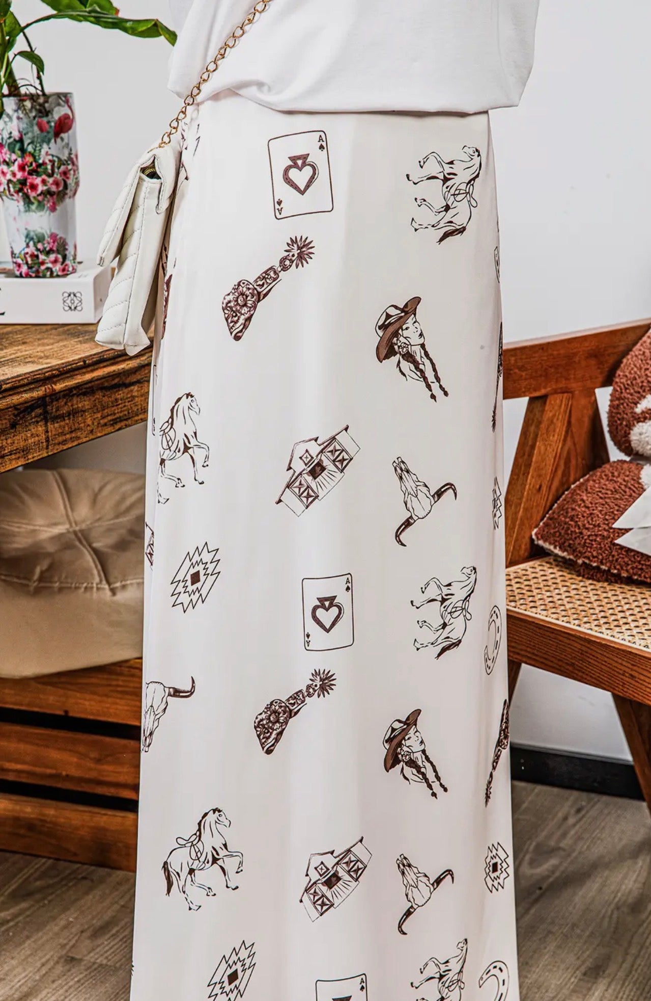 Vintage Cowgirl Satin Skirt