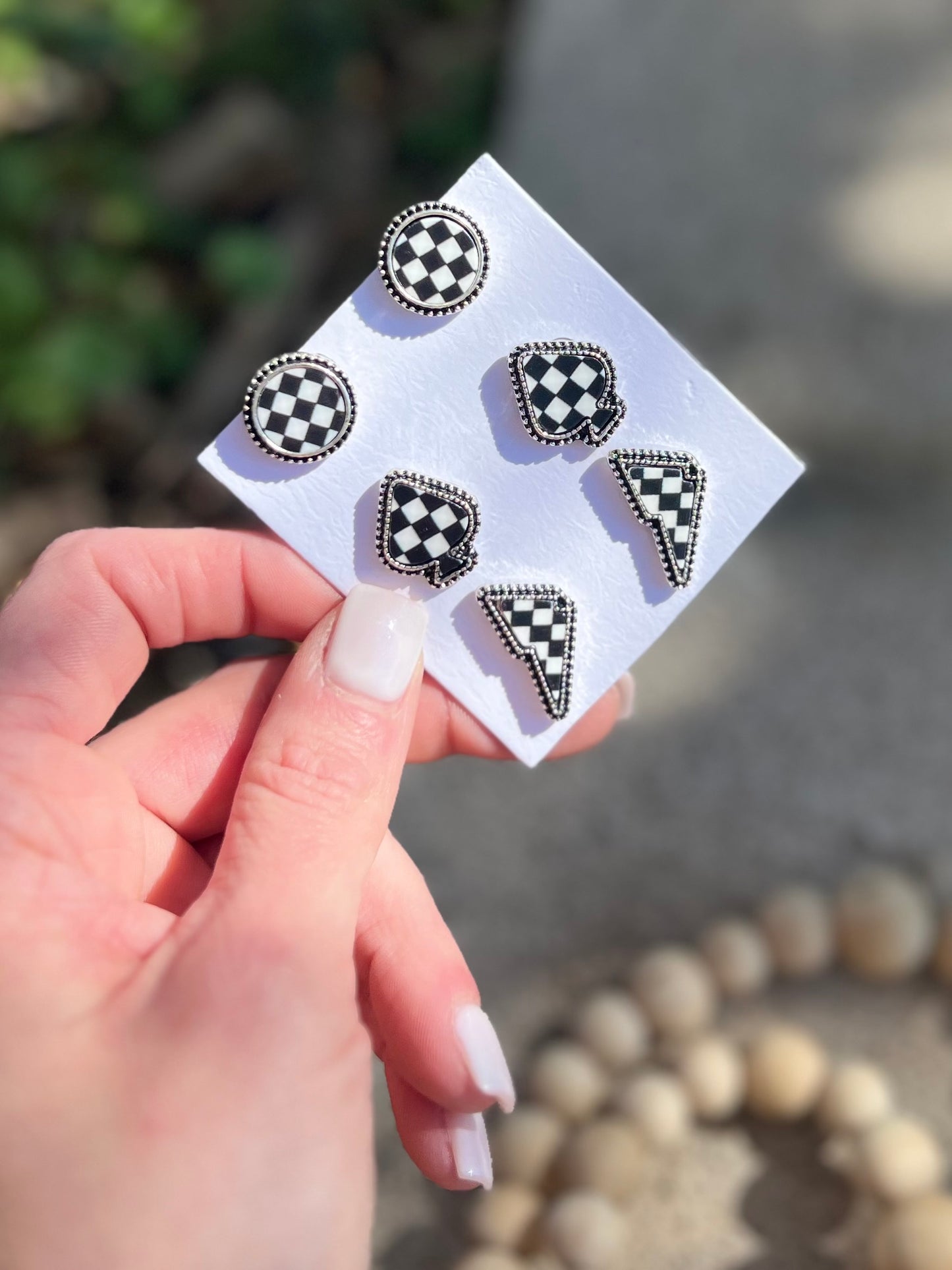 Western Checker Stud Earring Set - Cassie's Creekside Boutique