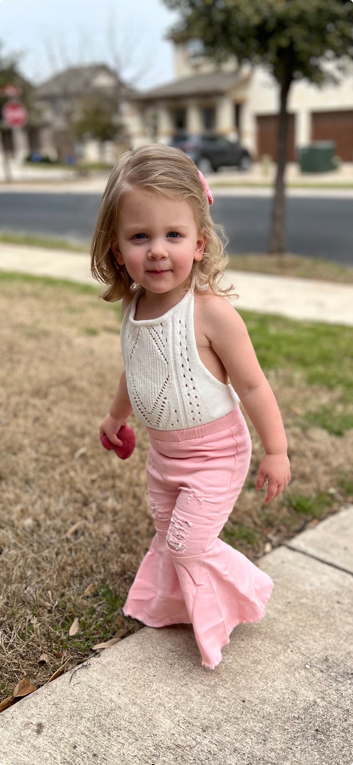 Little Miss Pink Denim Bell Bottoms - Cassie's Creekside Boutique