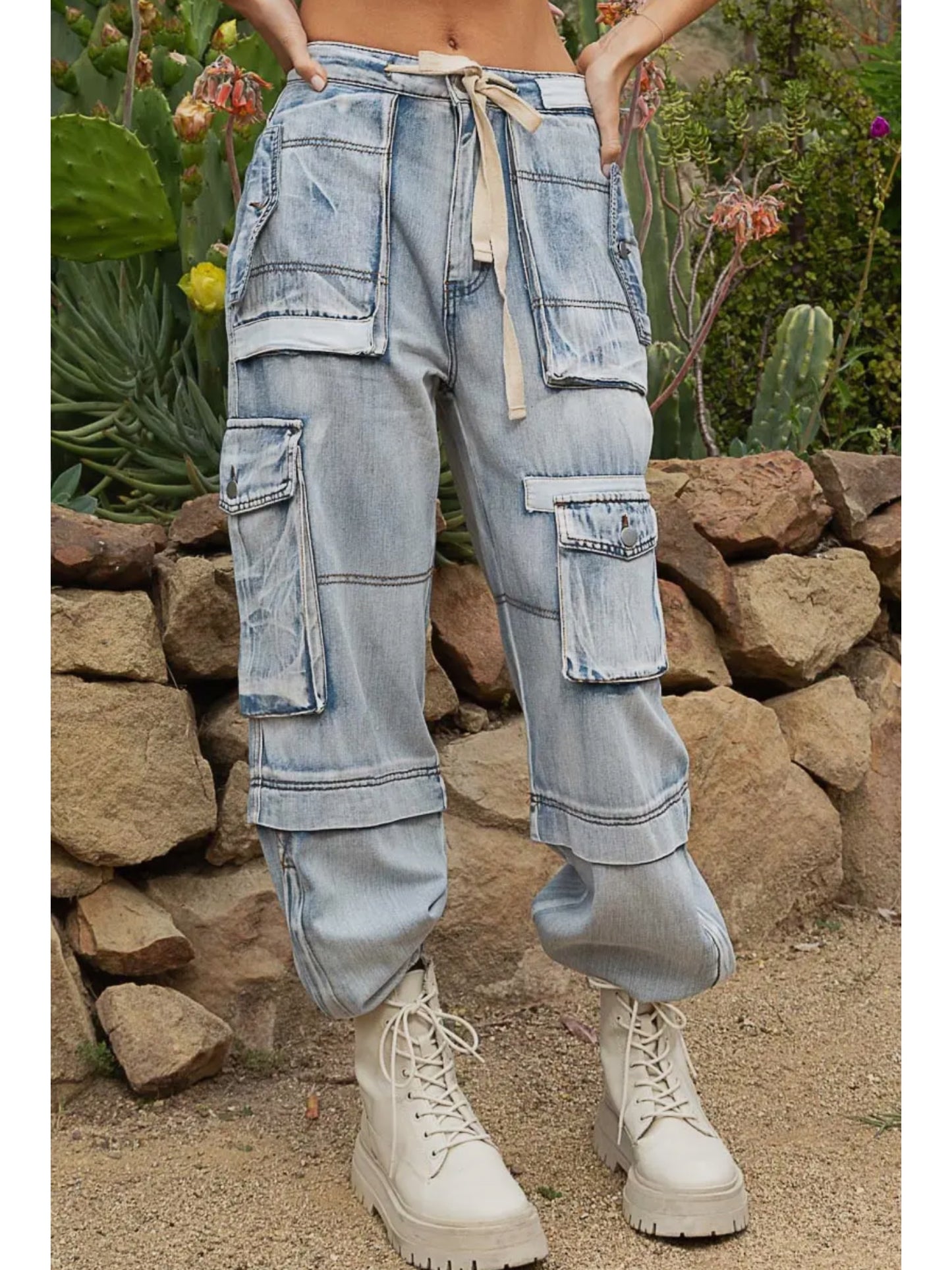 Cassie Denim Joggers - Cassie's Creekside Boutique