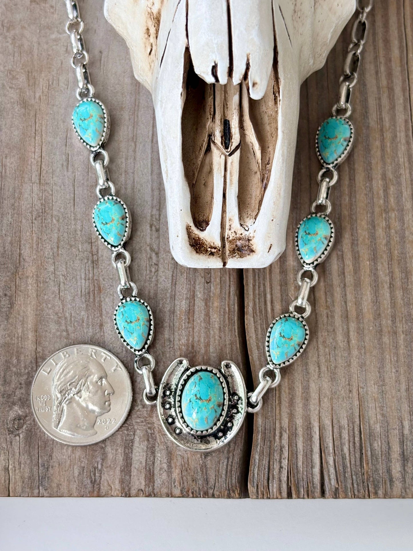Turquoise Horseshoe Statement Necklace