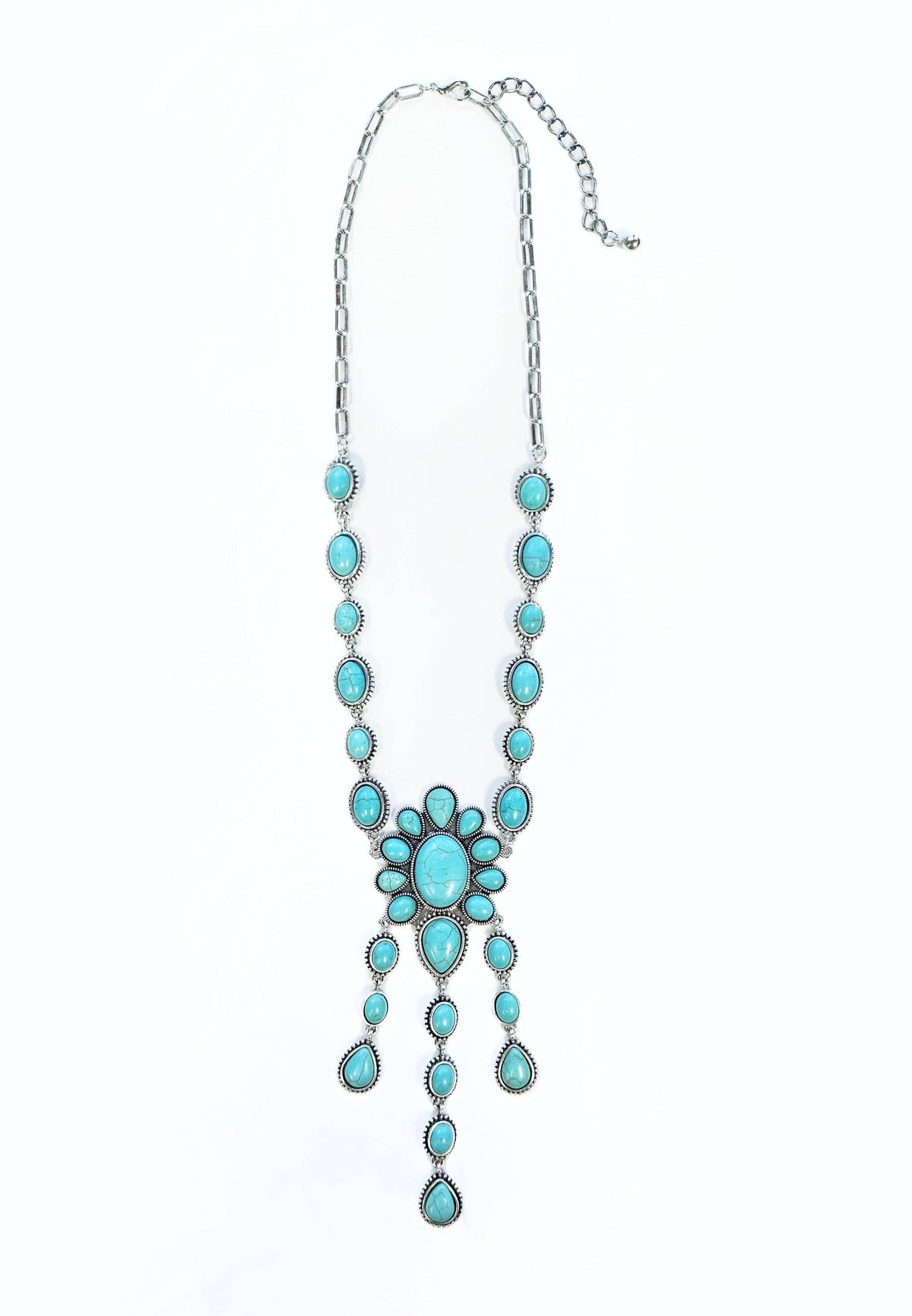 Turquoise Chandelier Concho Necklace
