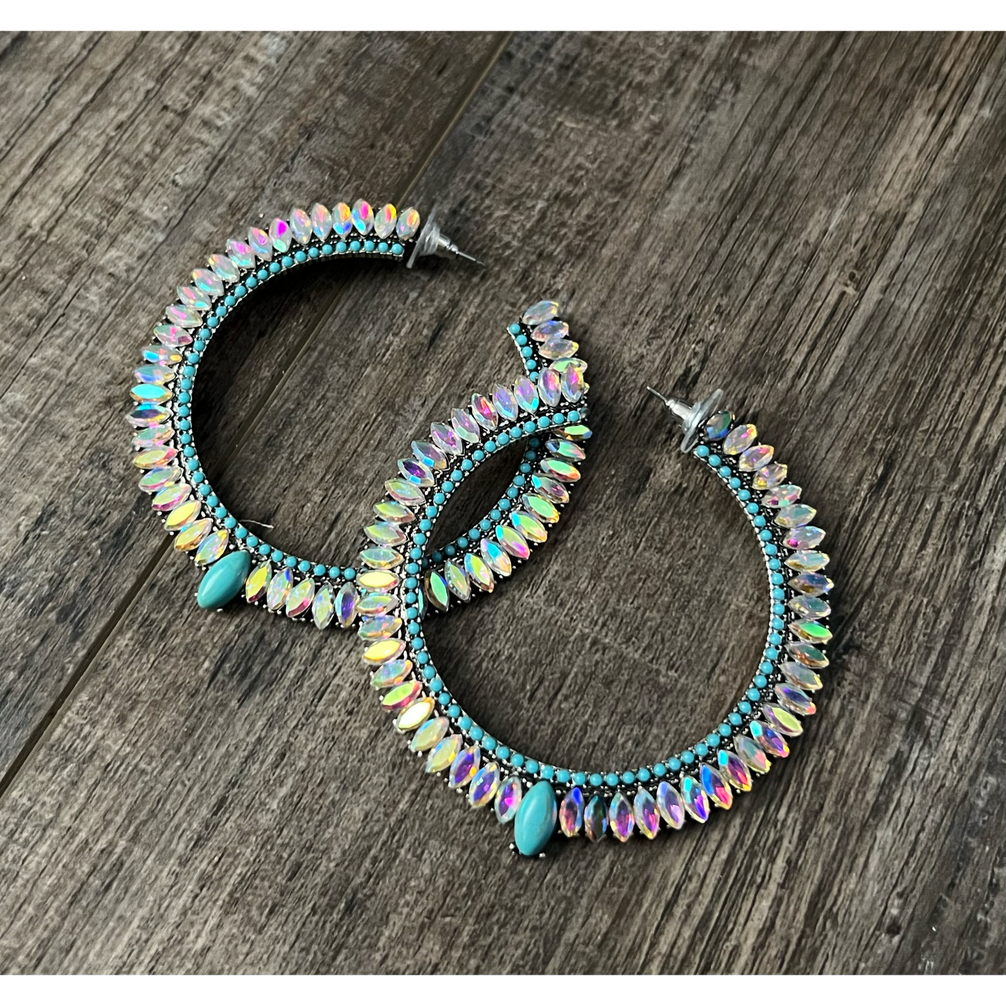 Western Glass Hoop Earrings - Cassie's Creekside Boutique