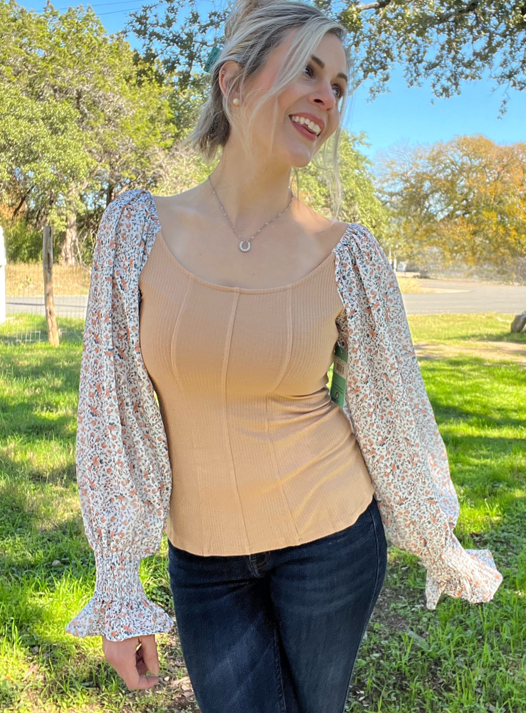Wildwood Floral Puff Sleeve Blouse - Cassie's Creekside Boutique