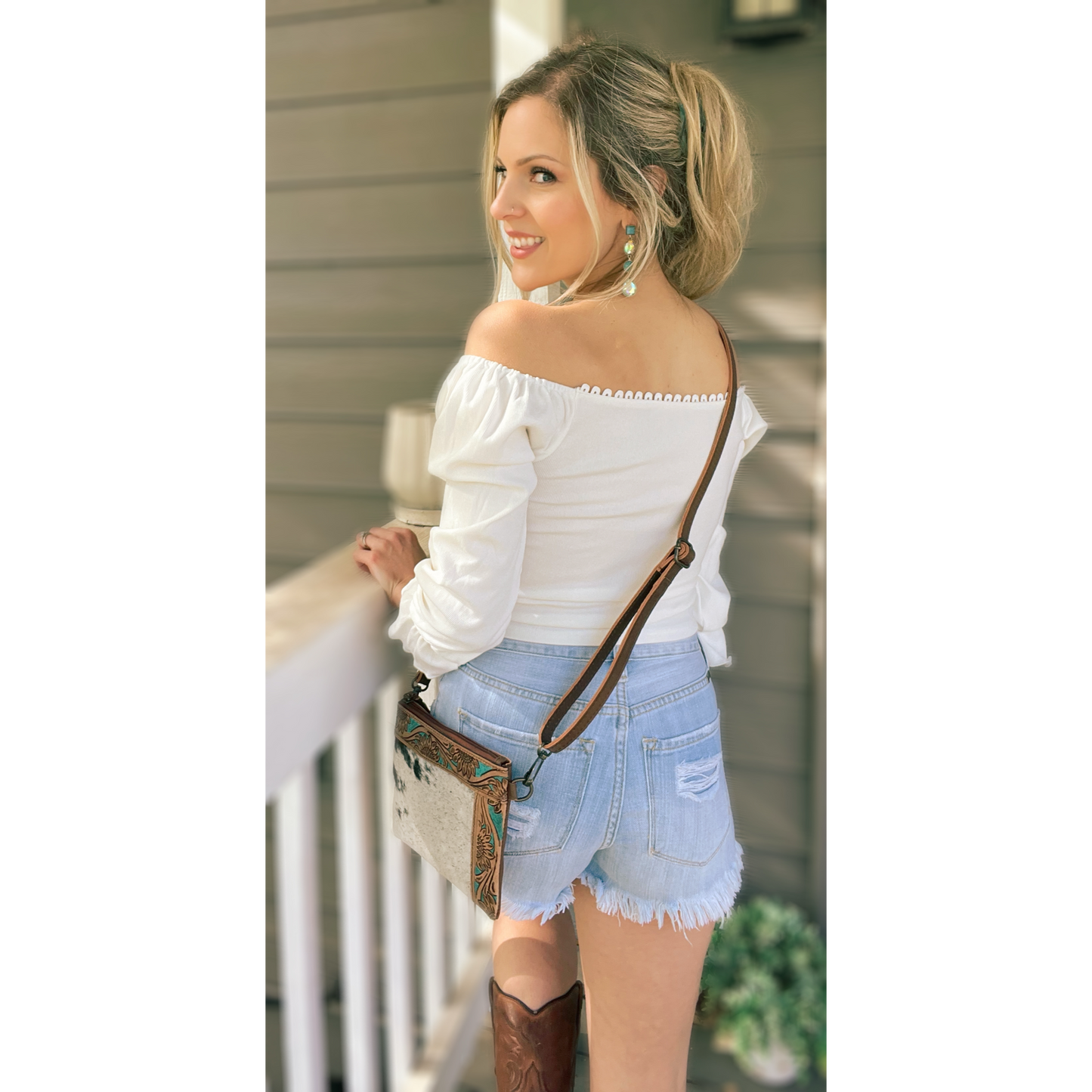 White Drawstring Off The Shoulder Crop Top - Cassie's Creekside Boutique