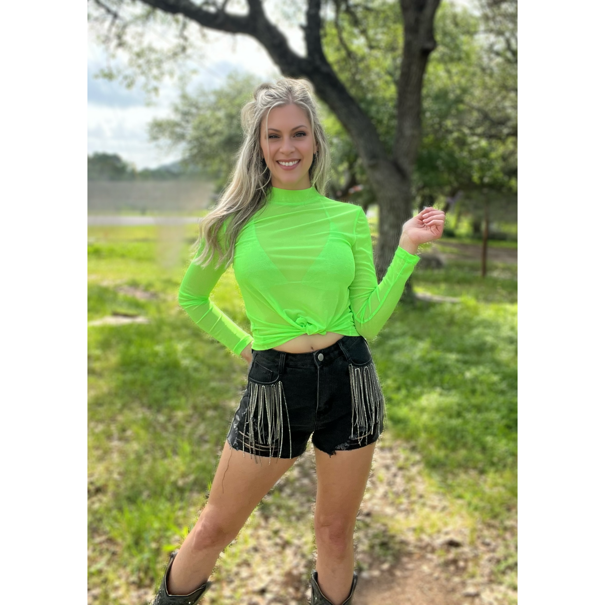 Lets Get Neon and Meshy Top - Cassie's Creekside Boutique