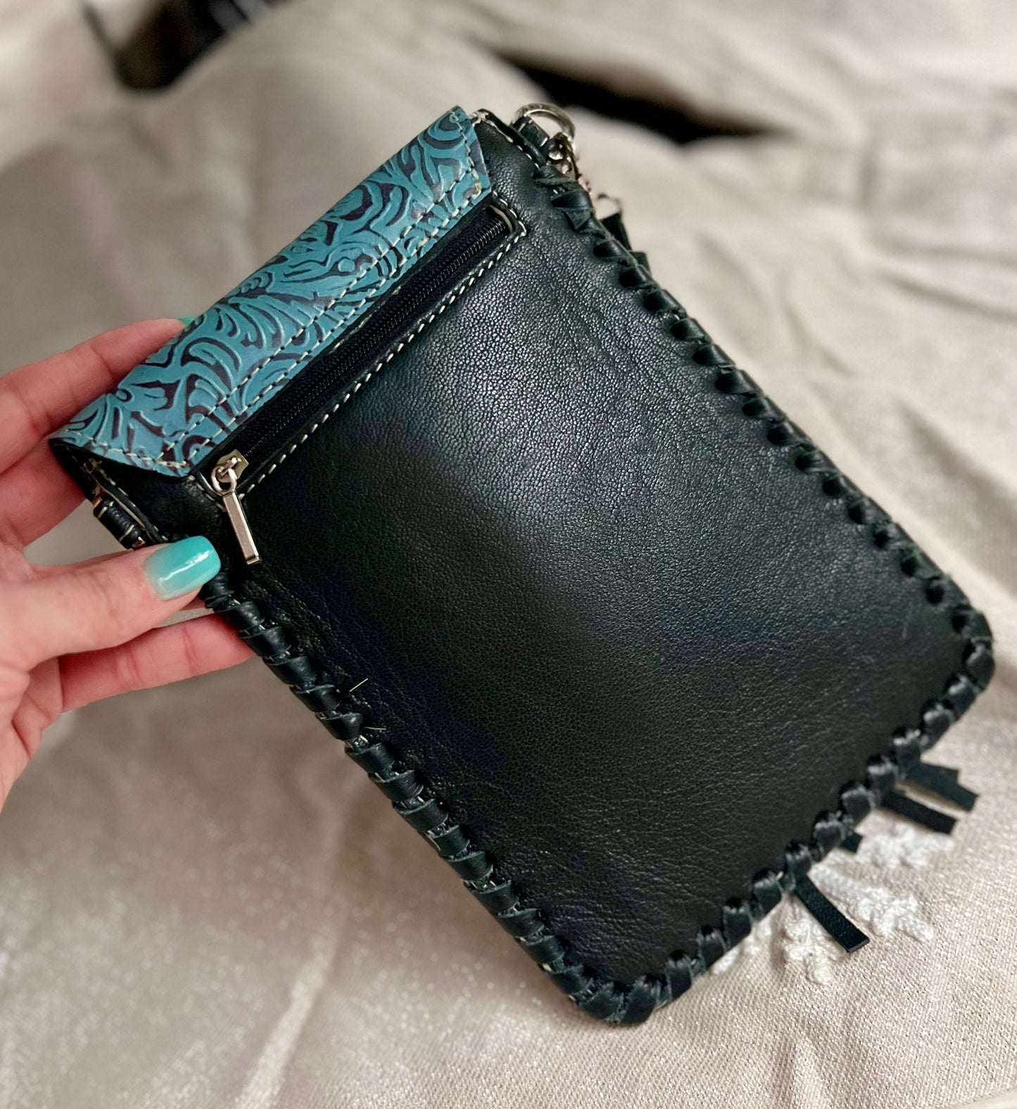 Phone Crossbody Western Tooled Leather Phone Mobile Purse - Cassie's Creekside Boutique