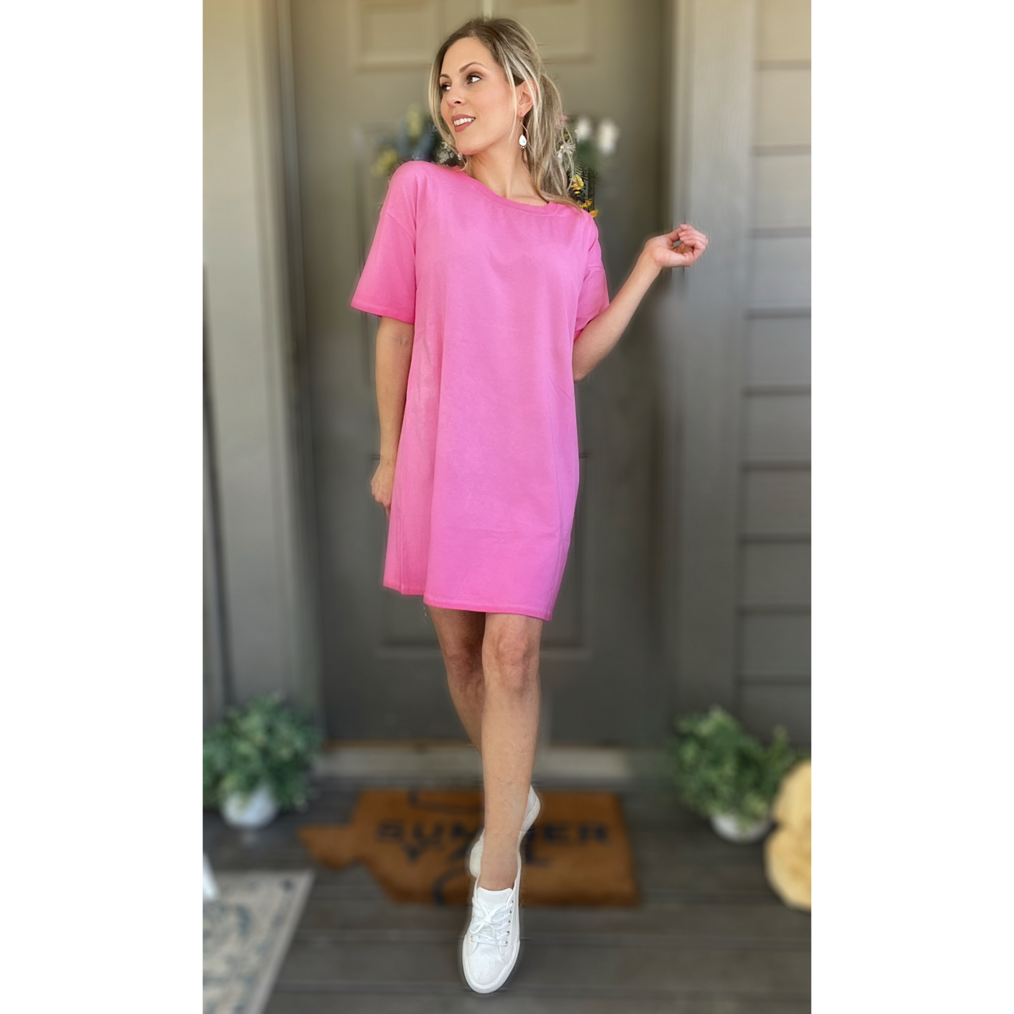 Pink Skies T-Shirt Dress - Cassie's Creekside Boutique