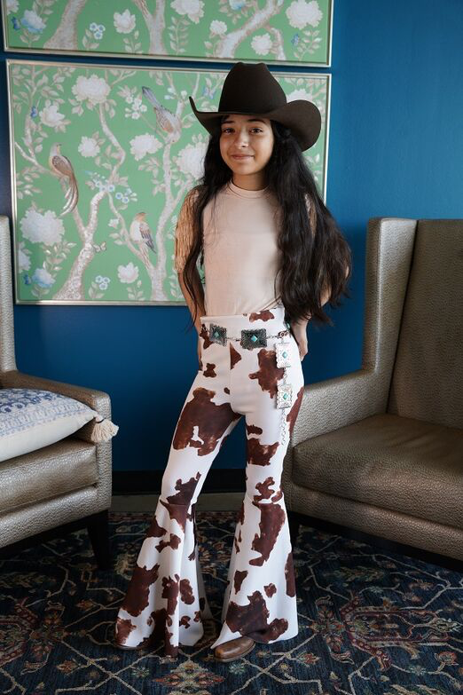 Brown Cow Print Bell Bottoms Kids - Cassie's Creekside Boutique