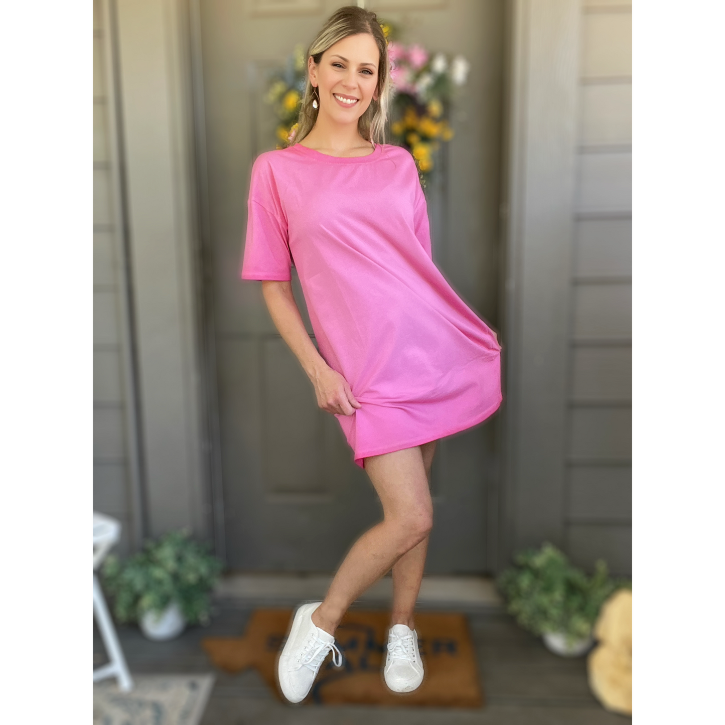 Pink Skies T-Shirt Dress - Cassie's Creekside Boutique