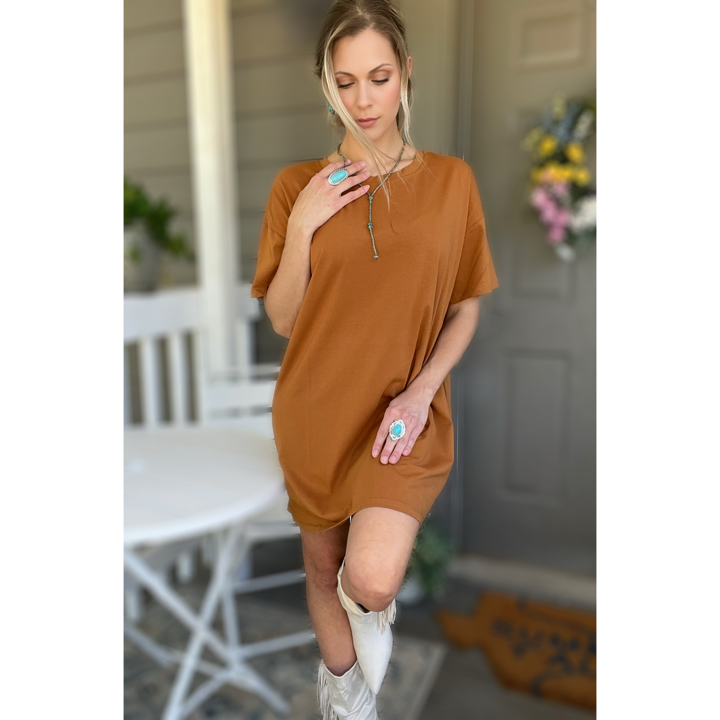 Cinnamon Skies T-Shirt Dress - Cassie's Creekside Boutique