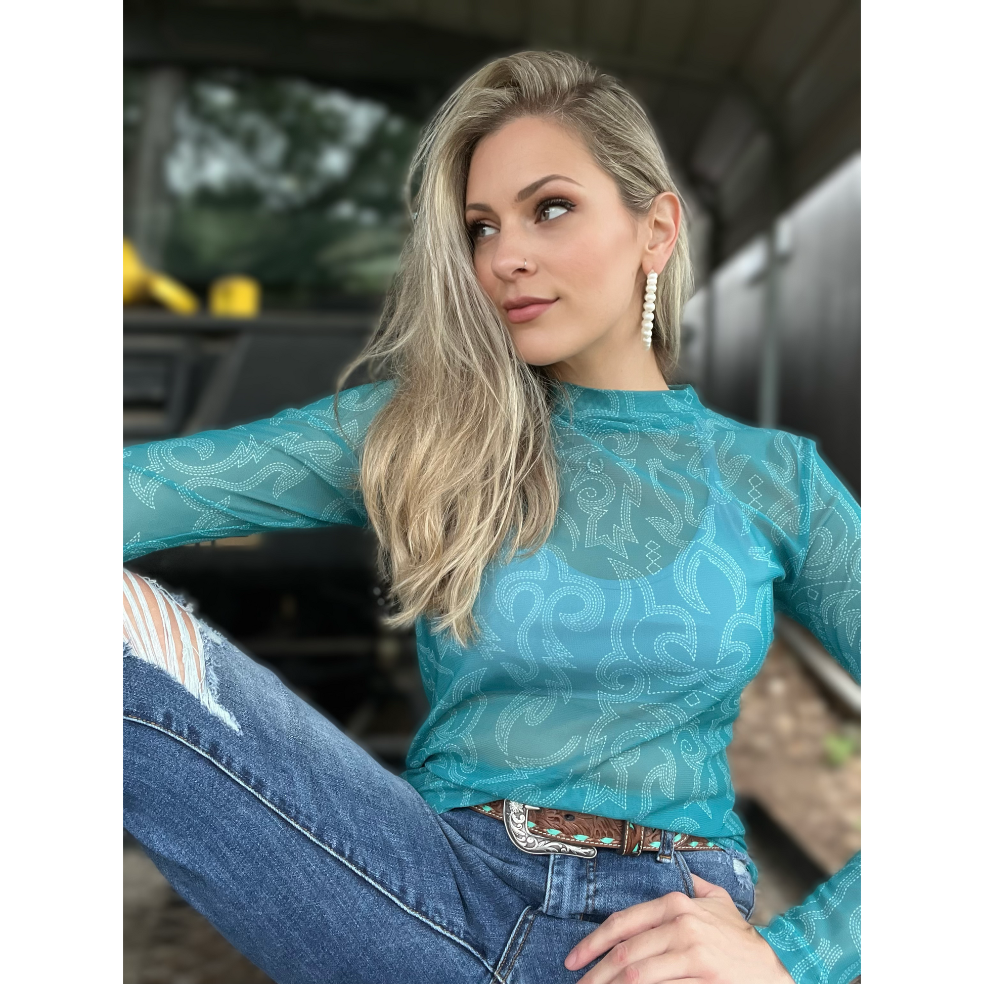 Cowgirl Thing Mesh Top - Cassie's Creekside Boutique