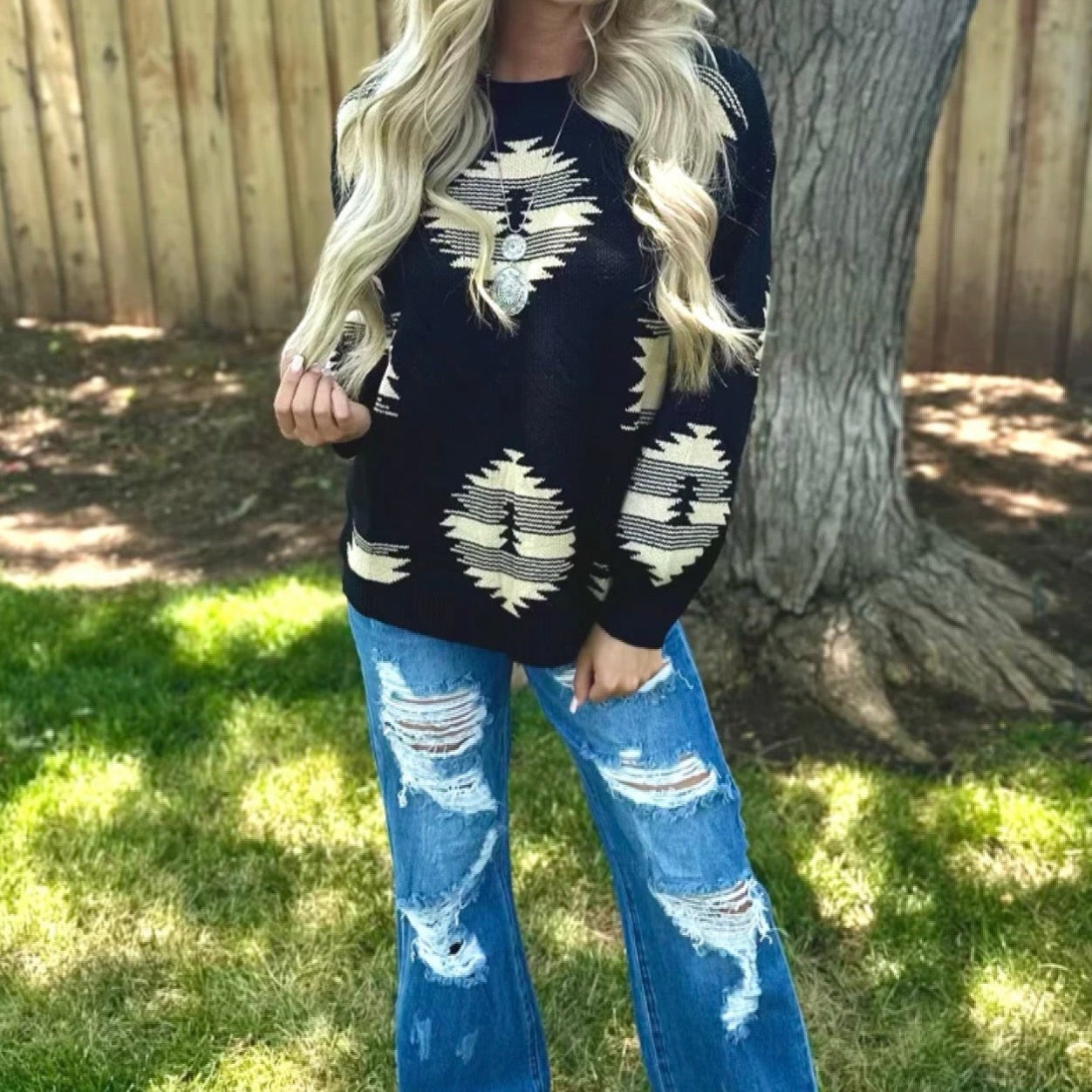 Paint It Aztec Sweater - Cassie's Creekside Boutique