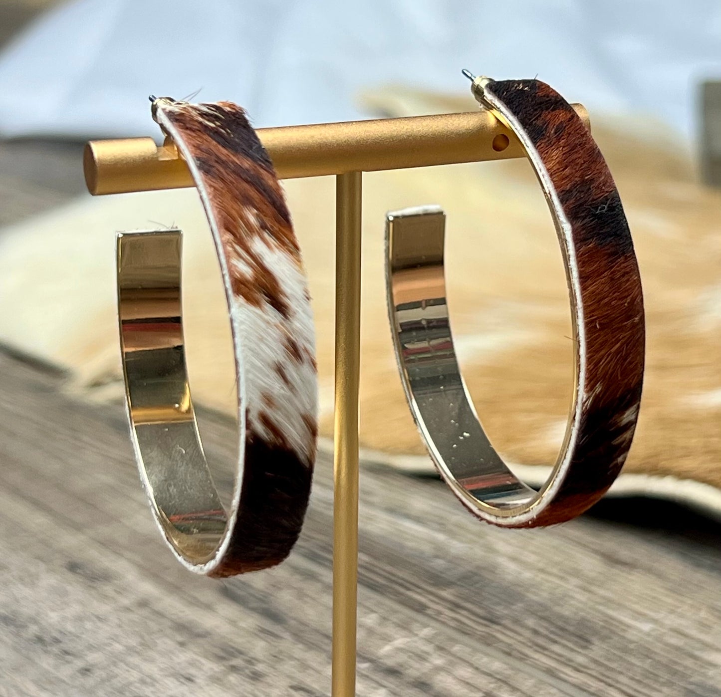 Branson Brown Cow Hoops - Cassie's Creekside Boutique