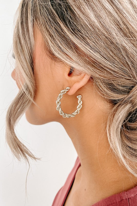 Braided Hoop Earrings - Cassie's Creekside Boutique