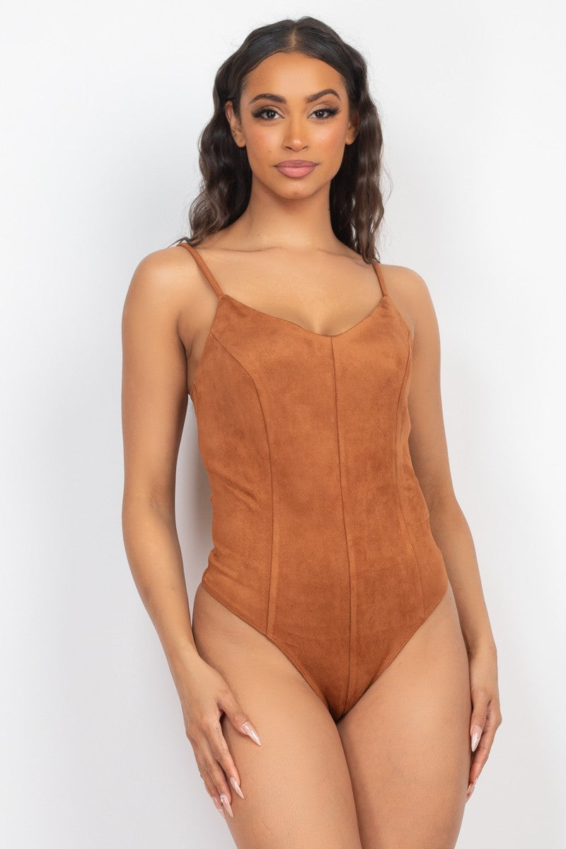 Camel Basic Cami Bodysuit - Cassie's Creekside Boutique
