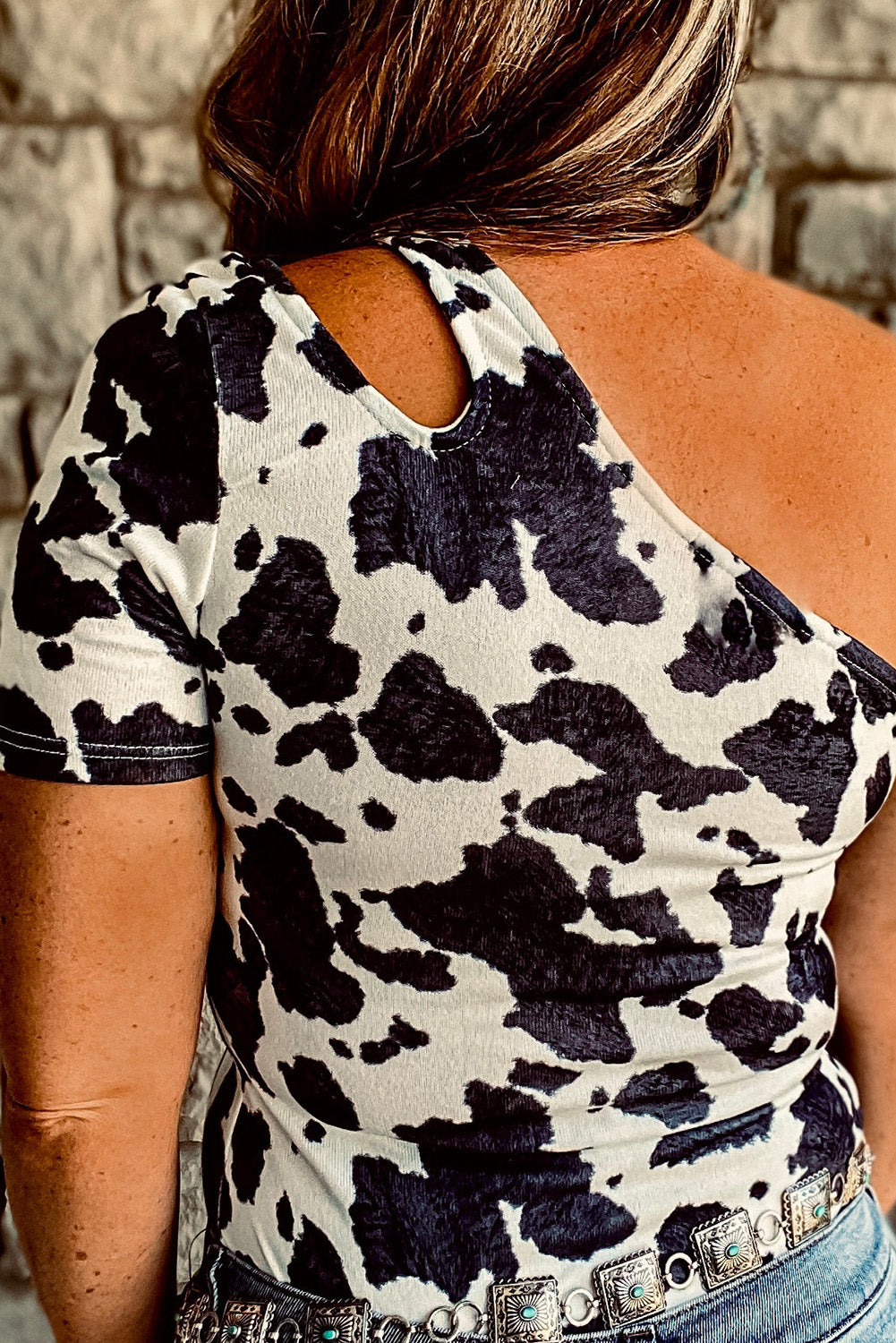 Bessie One Shoulder Short Sleeve Top