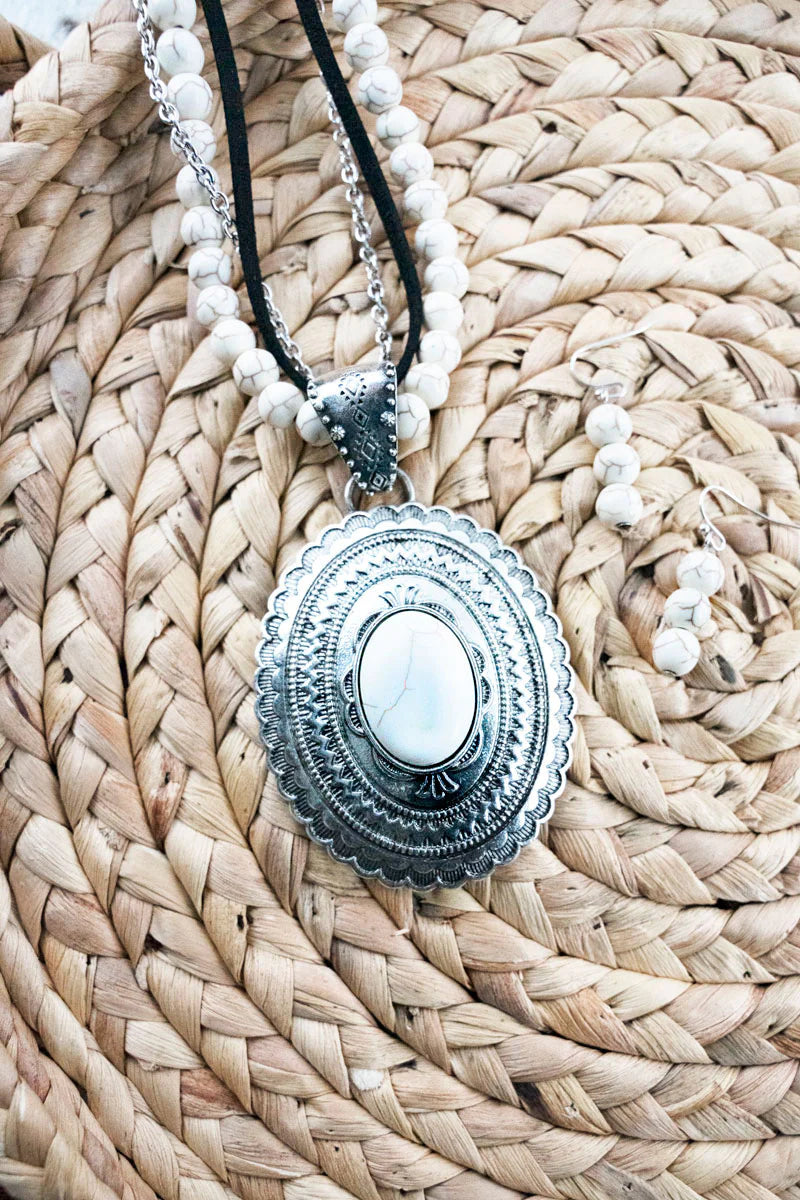 The Concho Nina Necklace And Earrings Set - Cassie's Creekside Boutique