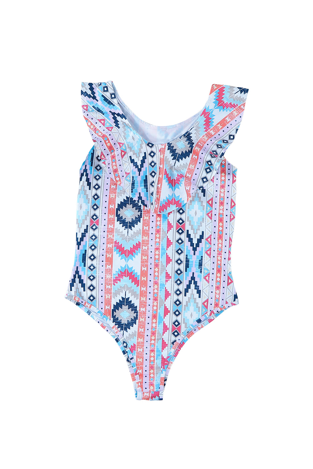 Western Aztec Print Ruffled Sleeveless Bodysuit - Cassie's Creekside Boutique