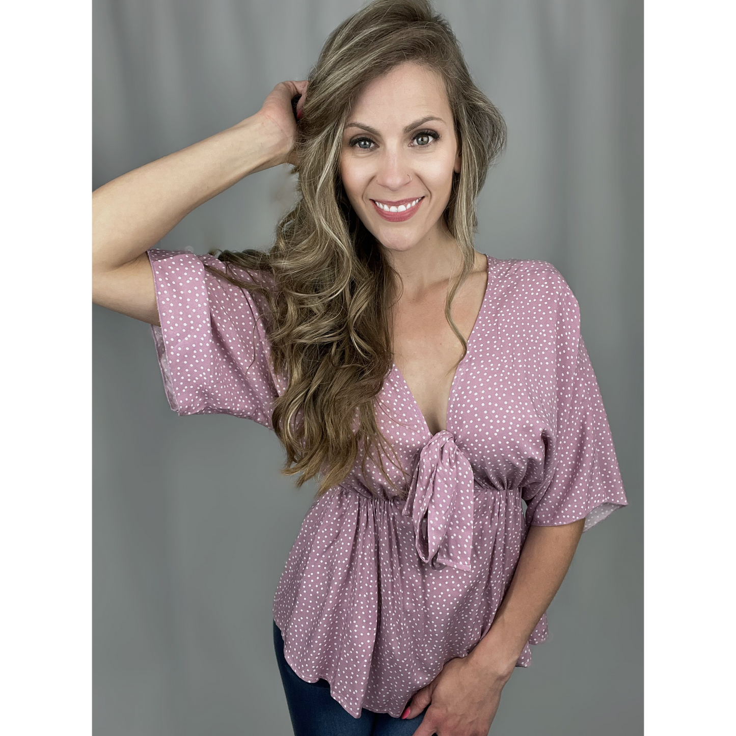 Lavender Flirt Blouse - Cassie's Creekside Boutique