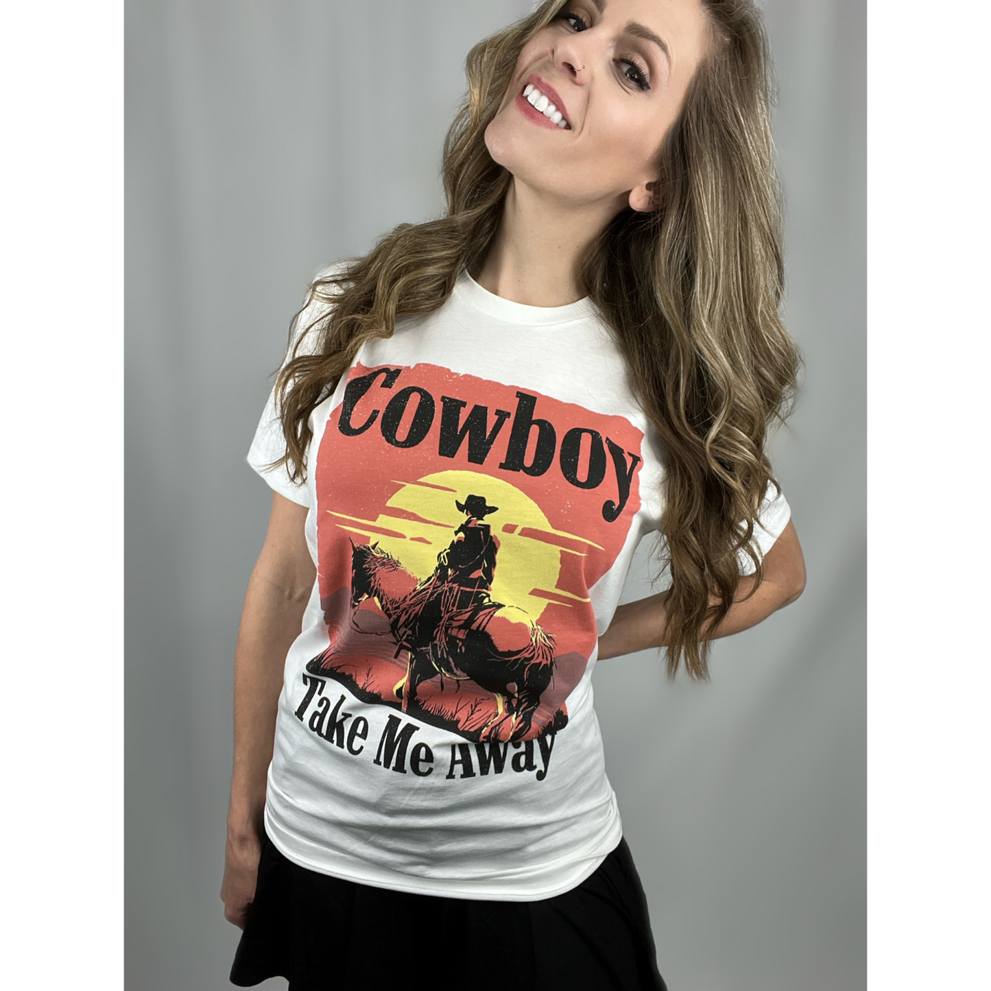 Cowboy Take Me Away Tee - Cassie's Creekside Boutique