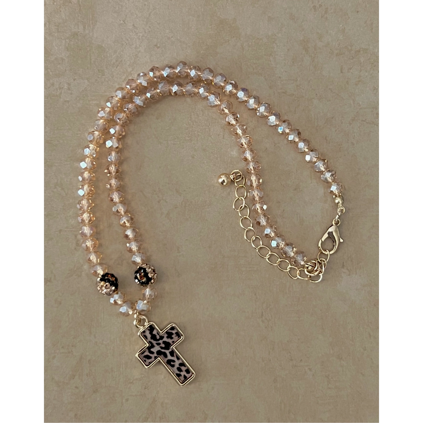 Western Glass Bead Leopard print Pendant Necklace - Cassie's Creekside Boutique