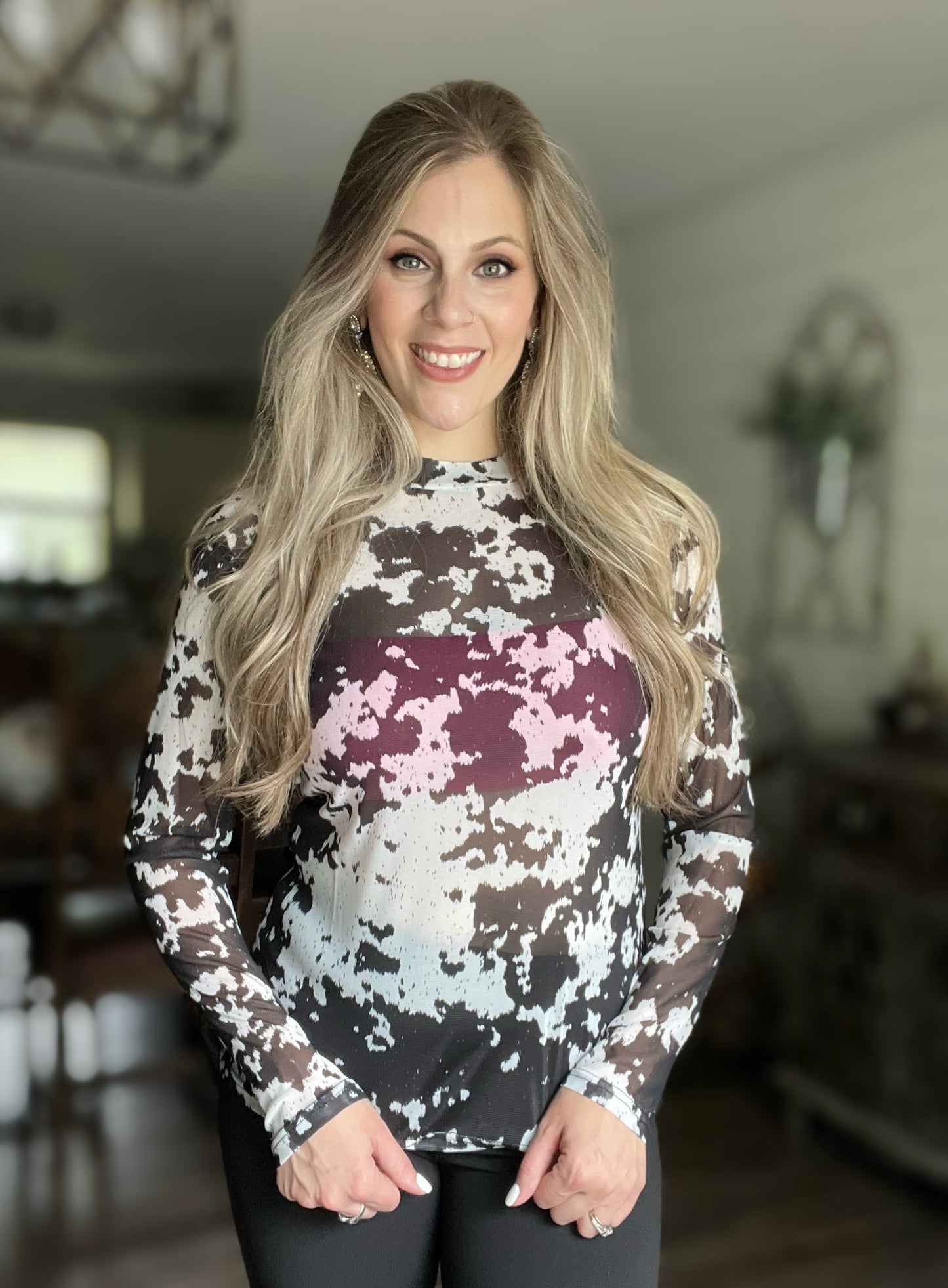 Cow Town Mesh Top