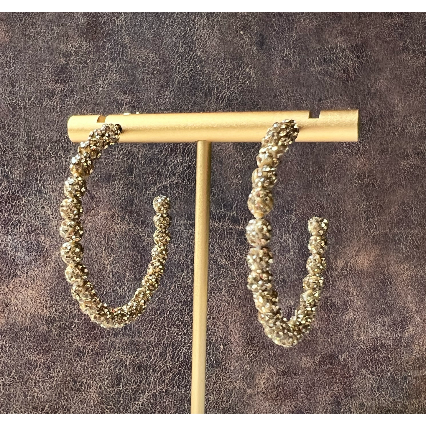 Golden Rhinestone Hoops - Cassie's Creekside Boutique