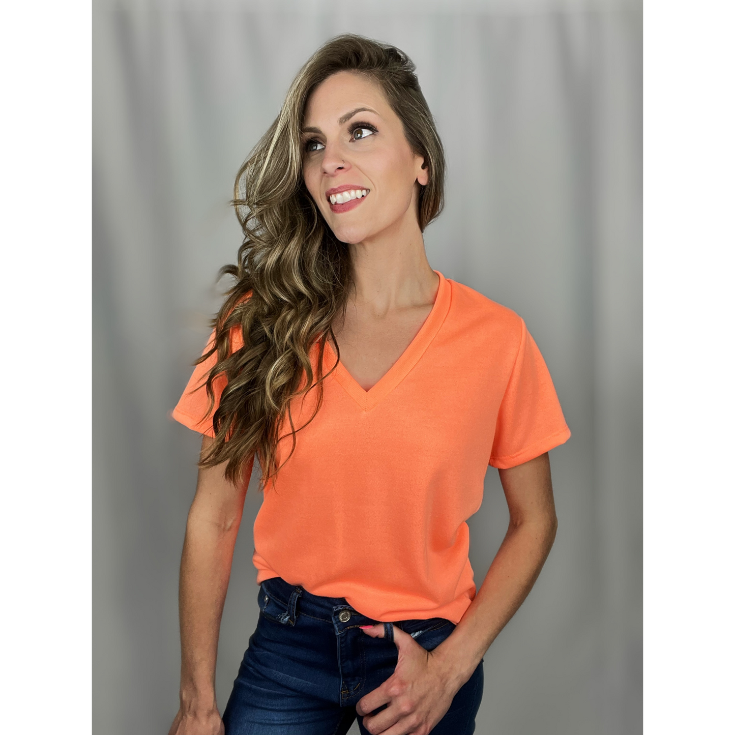 Dreamsicle V-Neck Top - Cassie's Creekside Boutique
