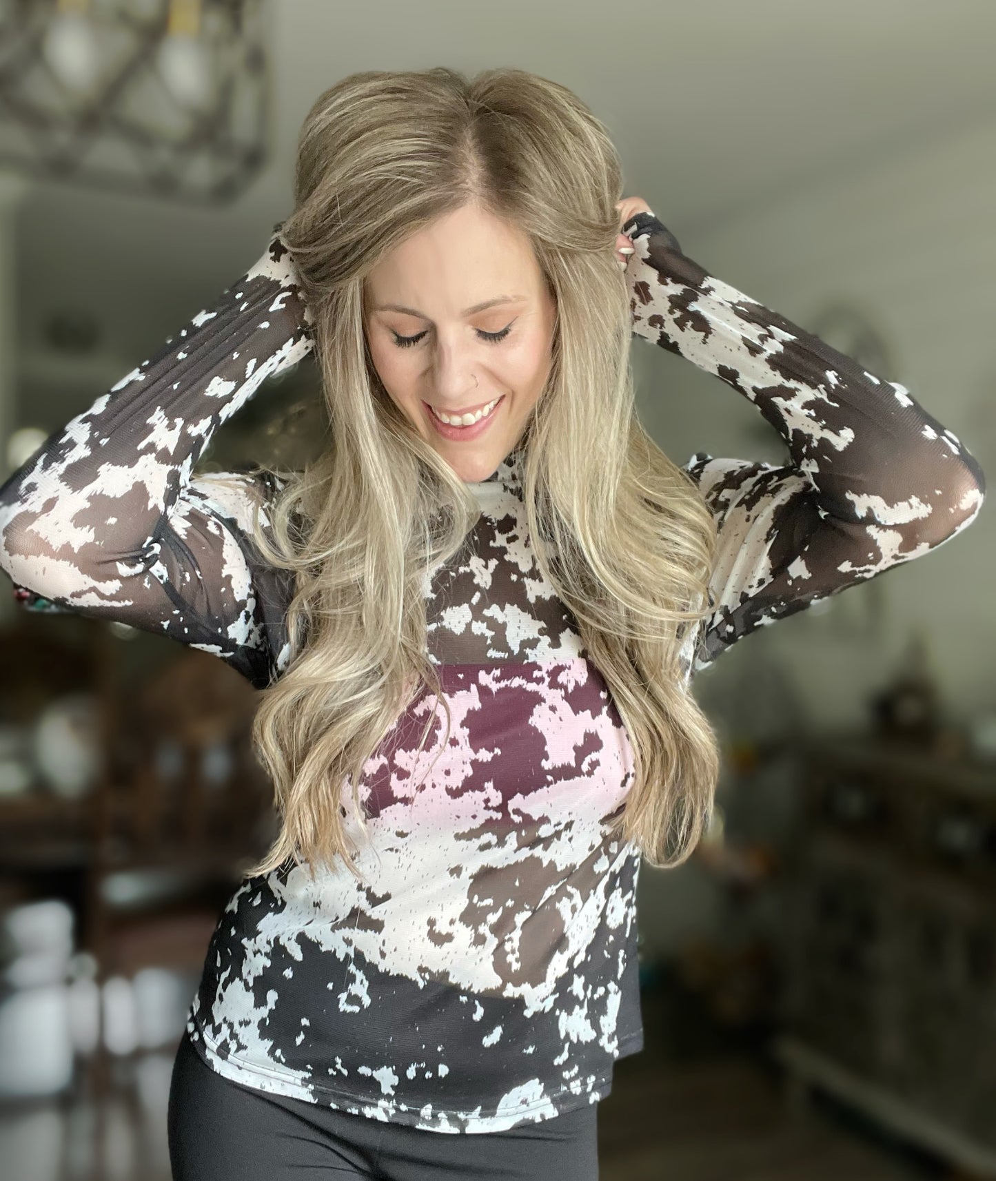 Cow Town Mesh Top