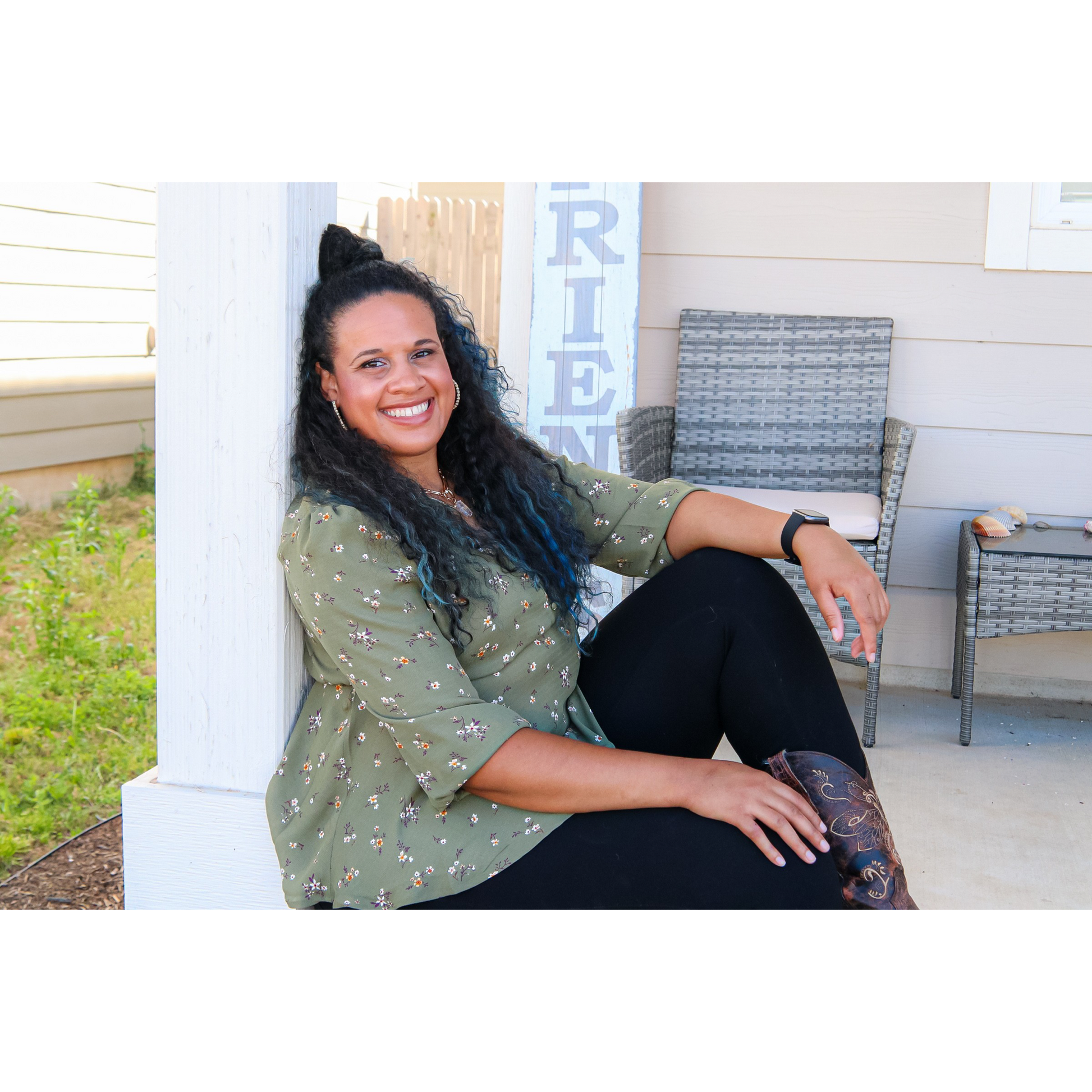Olive Floral Baby Doll Top - Cassie's Creekside Boutique