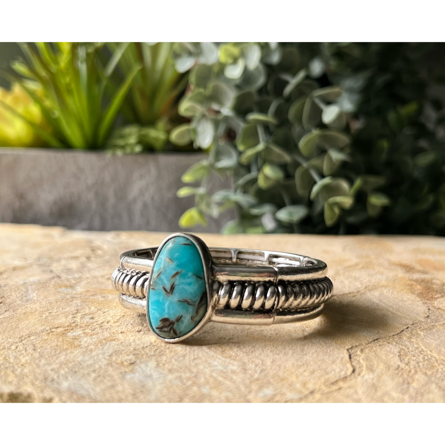 Western Turquoise Twist Bracelet - Cassie's Creekside Boutique