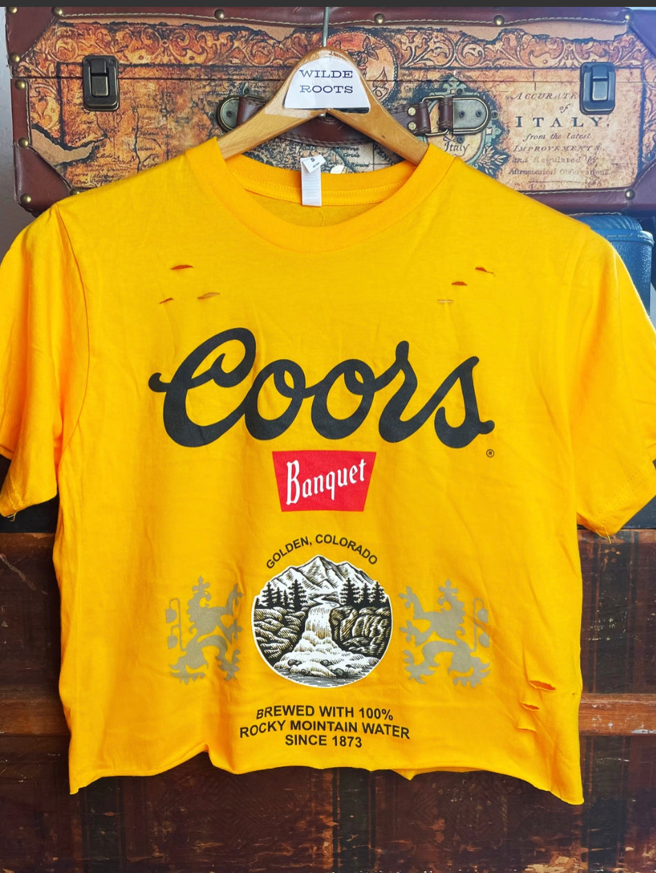 Coors Distressed Crop Top - Cassie's Creekside Boutique