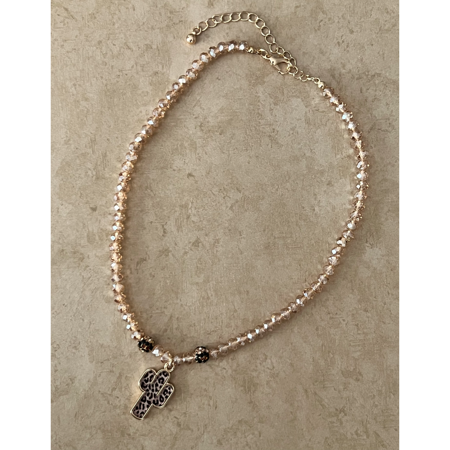 Western Glass Bead Leopard print Pendant Necklace - Cassie's Creekside Boutique