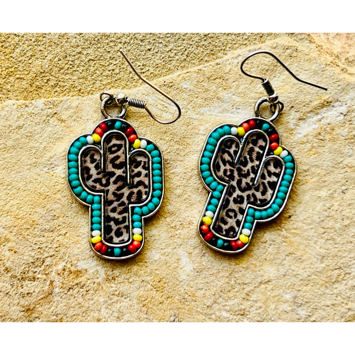 Beaded Cactus Earrings