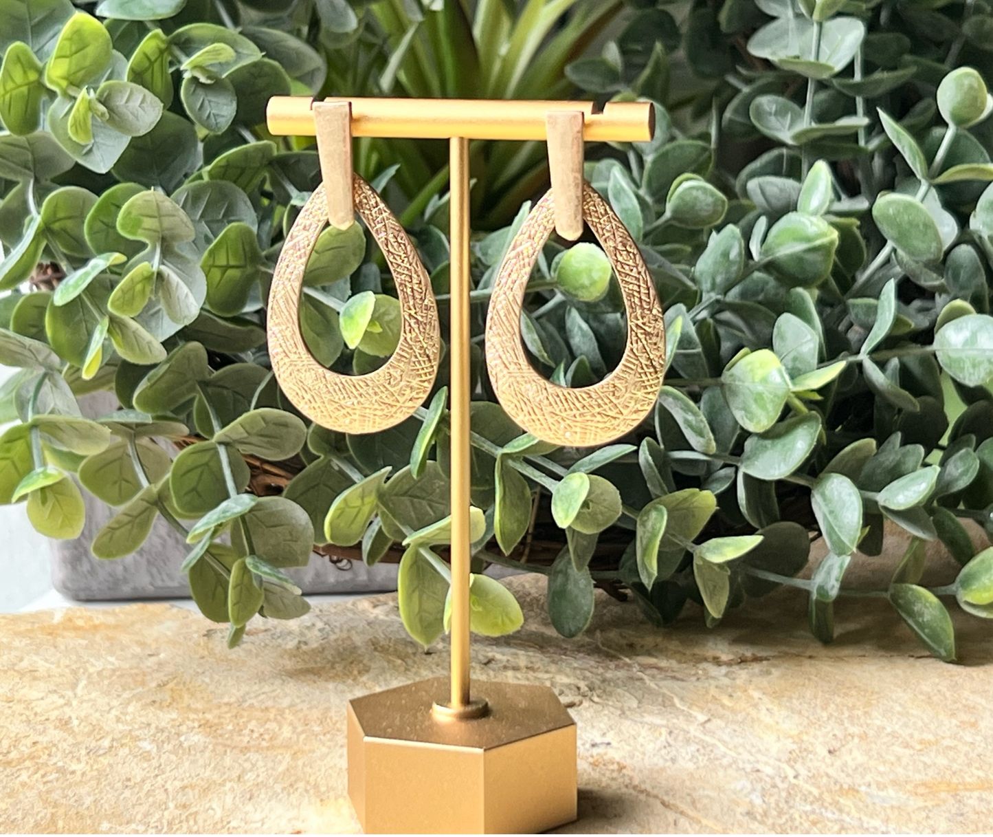 Textured Teardrop Earrings - Cassie's Creekside Boutique