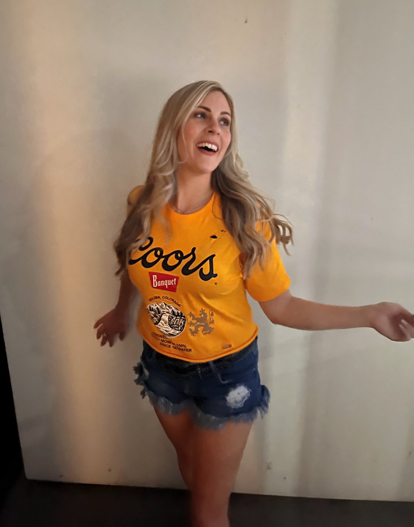 Coors Distressed Crop Top - Cassie's Creekside Boutique