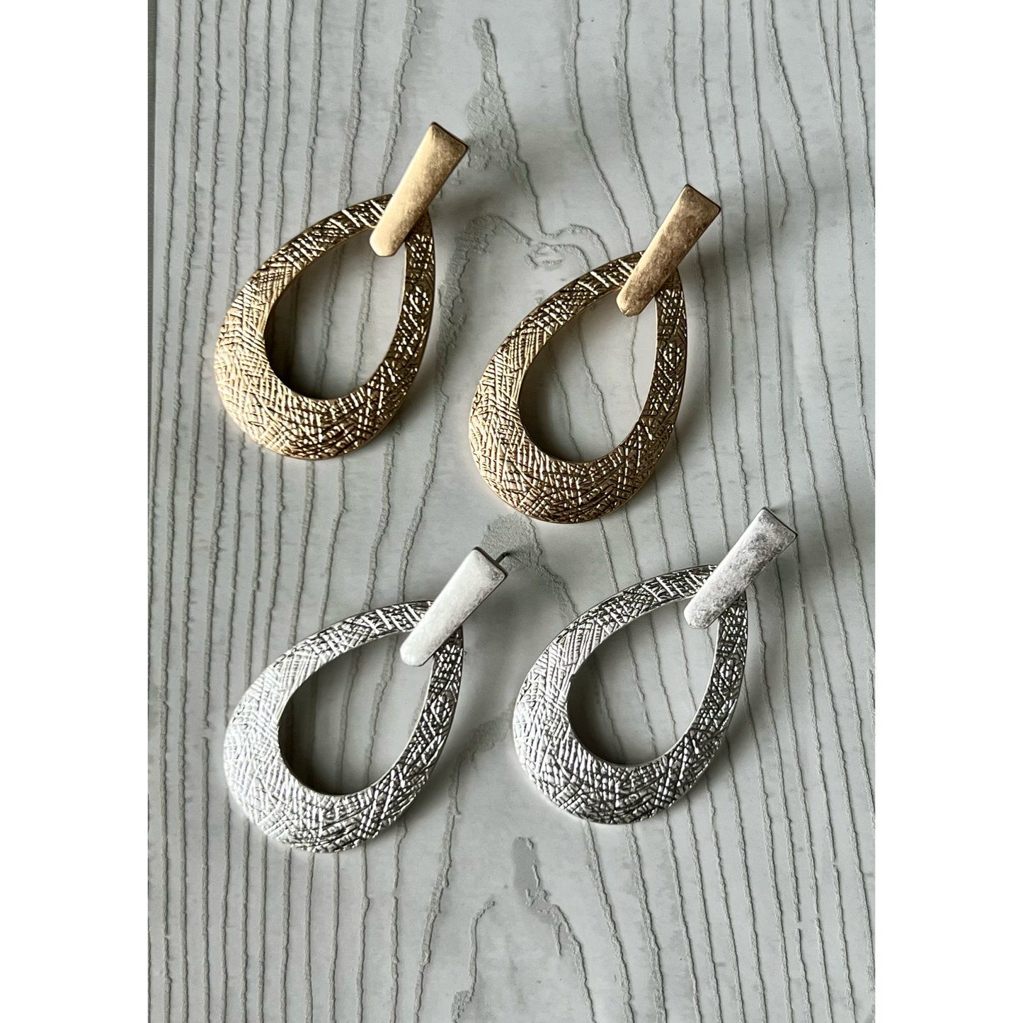 Textured Teardrop Earrings - Cassie's Creekside Boutique