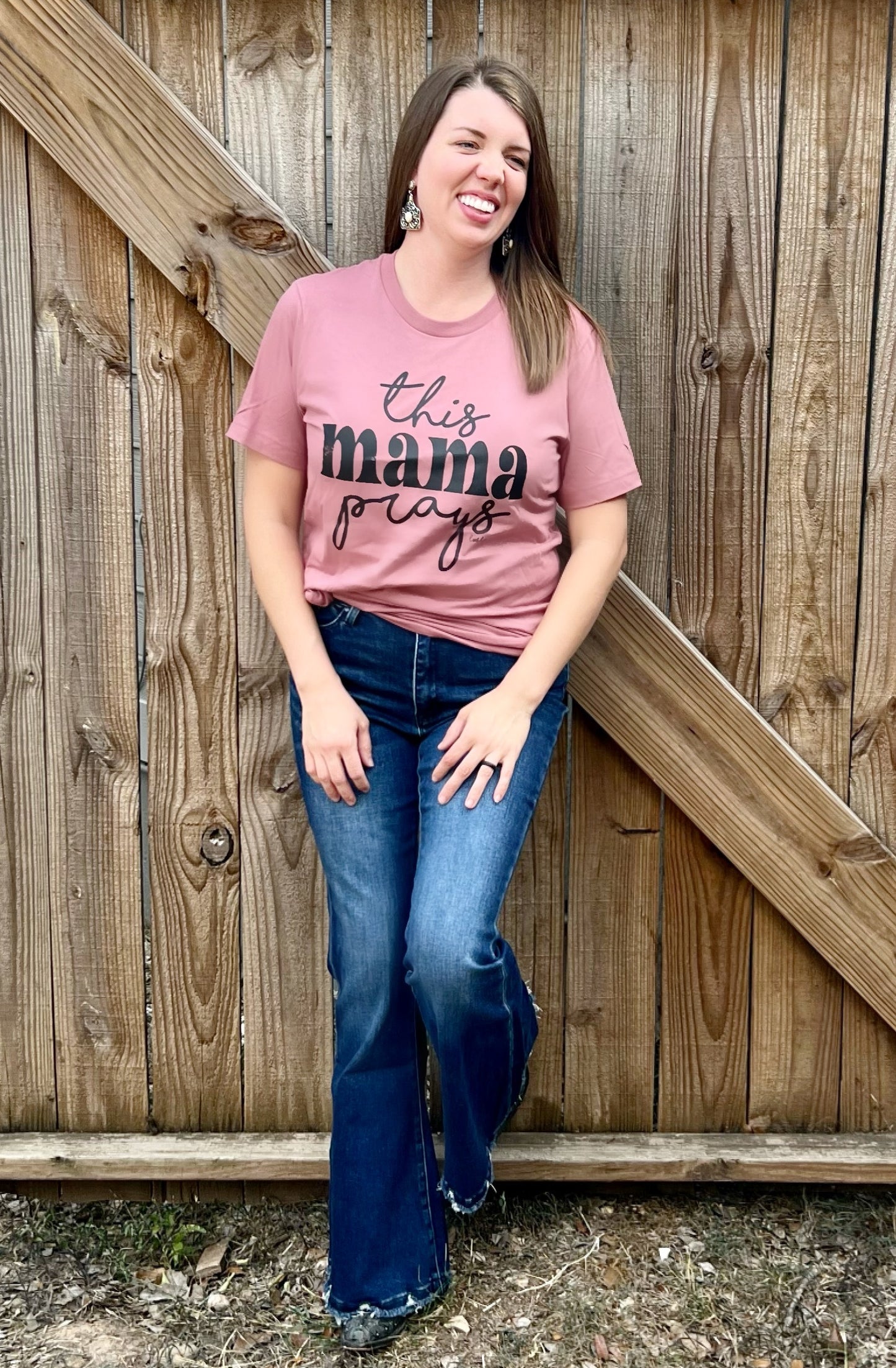 This Mama Prays T Shirt - Cassie's Creekside Boutique