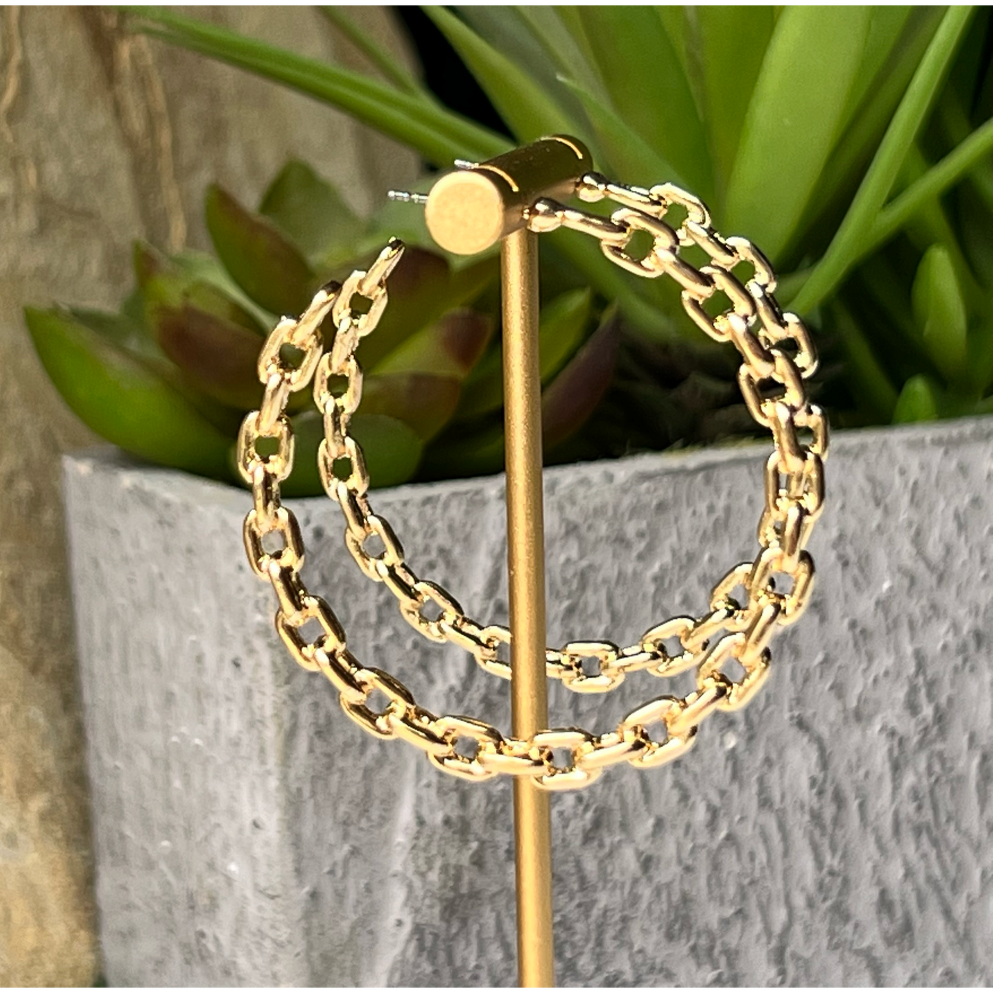 Chained Link Hoops - Cassie's Creekside Boutique