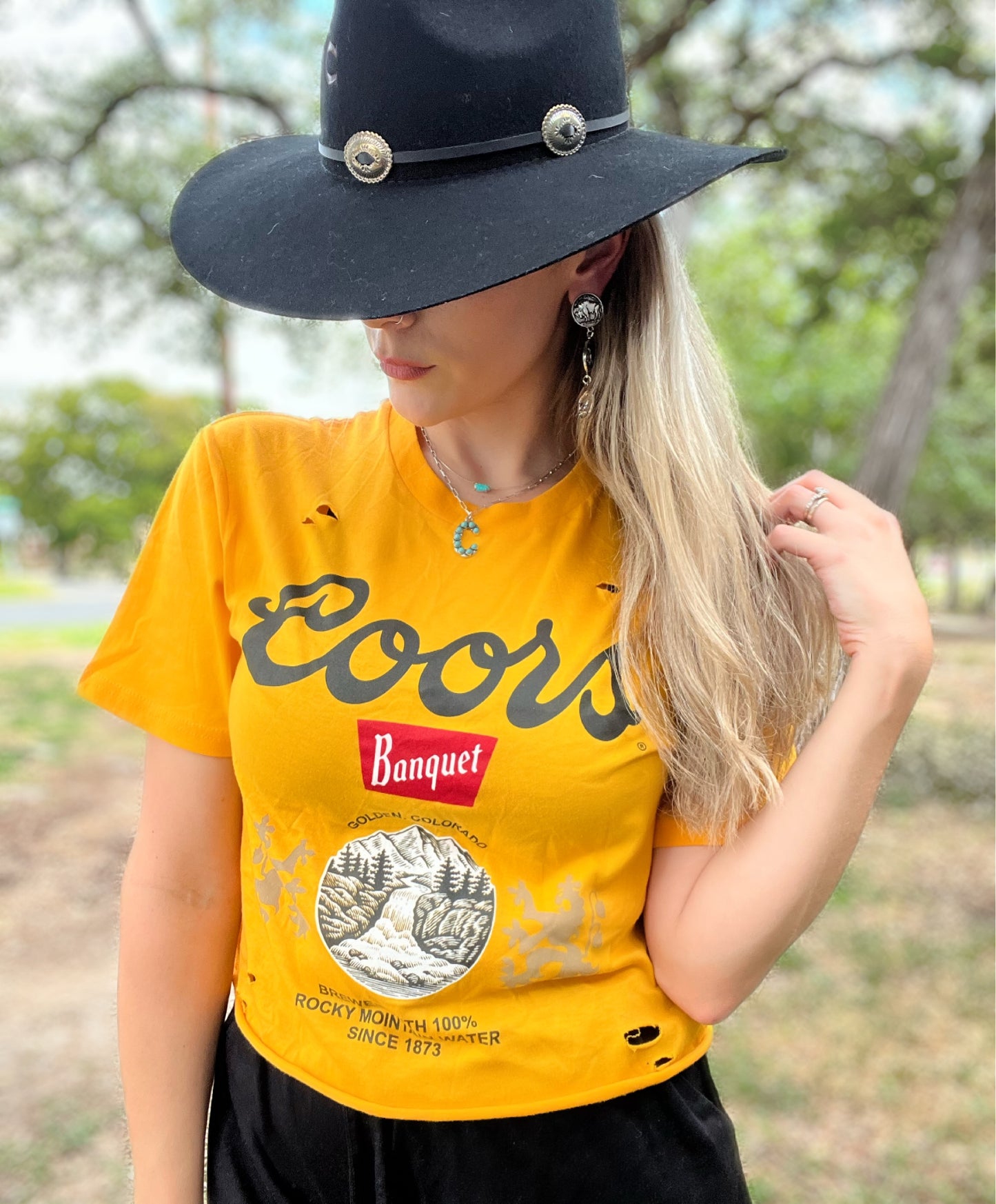 Coors Distressed Crop Top - Cassie's Creekside Boutique
