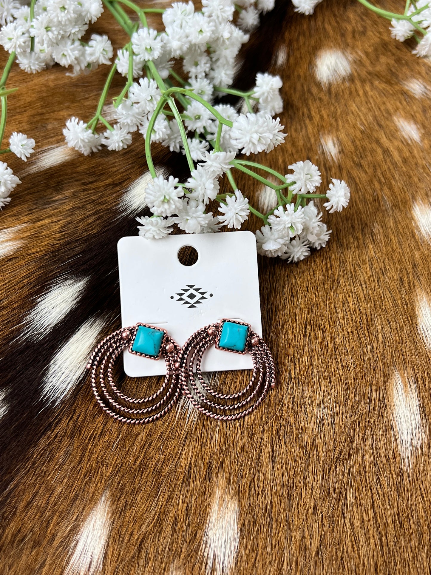 Turquoise Rope Trail Earrings