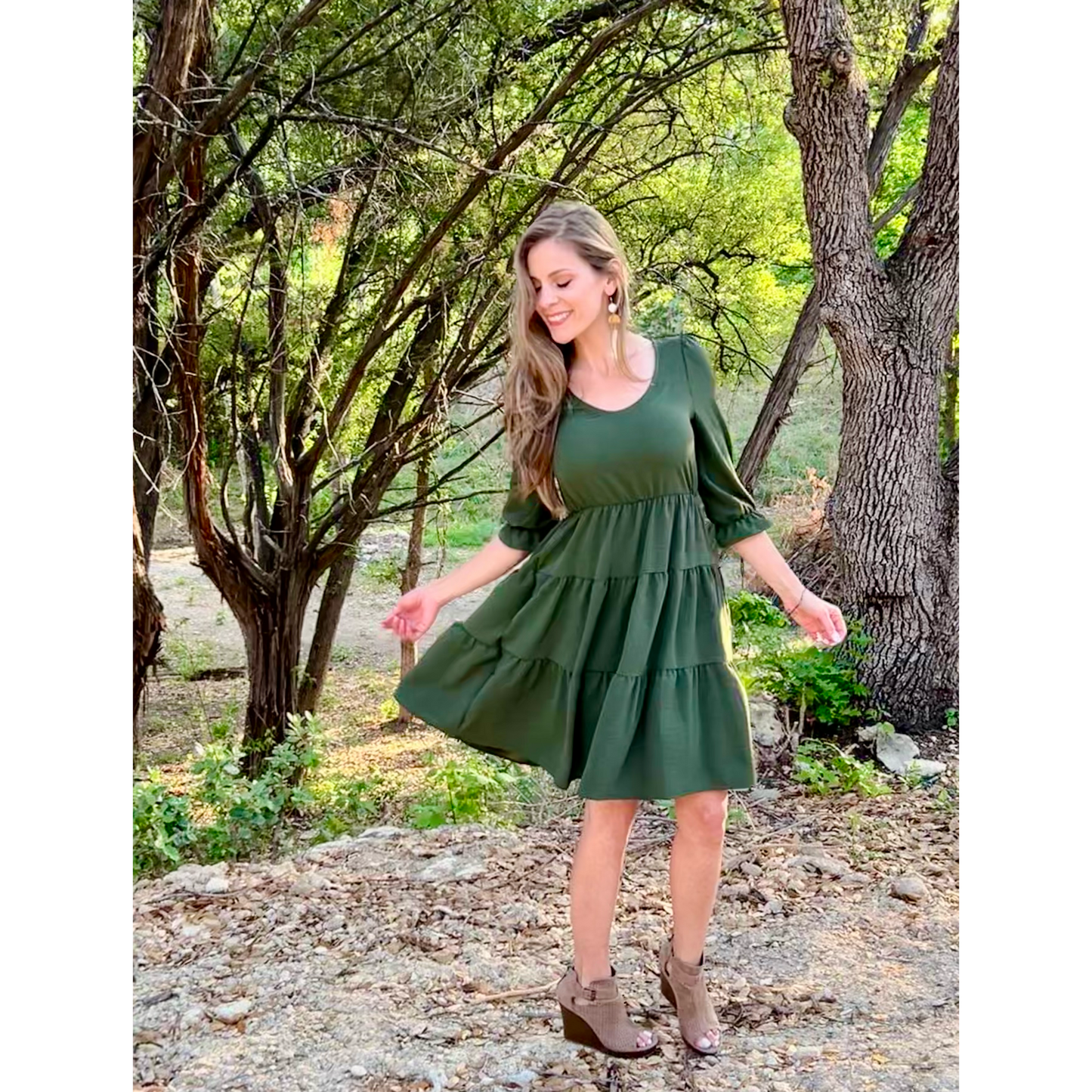Olive Tiered Dress Me Up - Cassie's Creekside Boutique