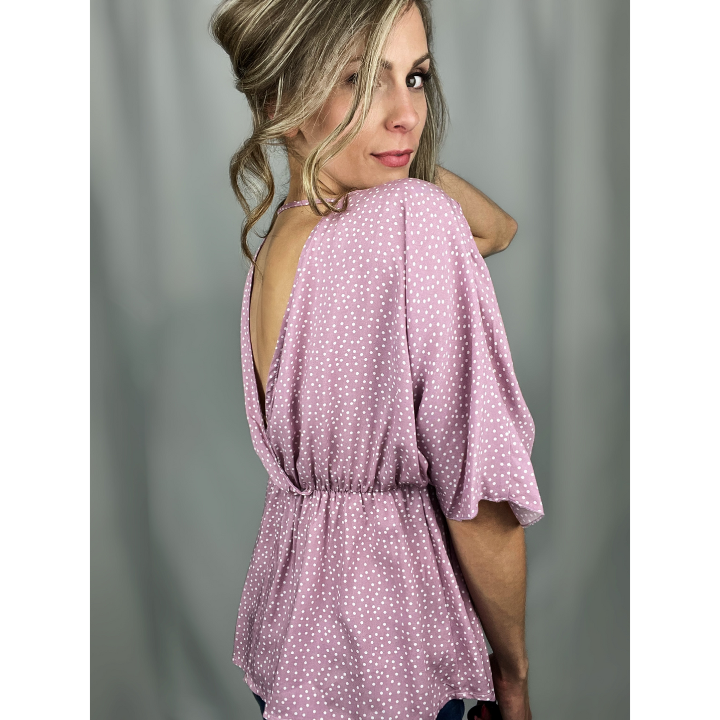 Lavender Flirt Blouse - Cassie's Creekside Boutique